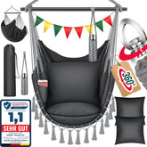Hangstoel - Binnen & Buiten - Hangschommel - Tot 150kg - Antraciet - KESSER® •